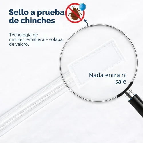 Vista 3 de Protector de colchón Guardmax con cremallera funda contra insectos para cama 100% impermeable suave, hipoalergénico y transpirable