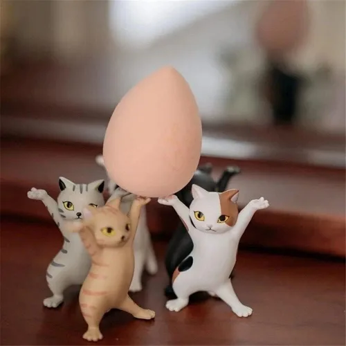 Vista 7 de ATHAND Portalápices de gatos bailando para escritorio, soporte para lápices de gato, lindas figuras de gatos, regalos interesantes para amantes