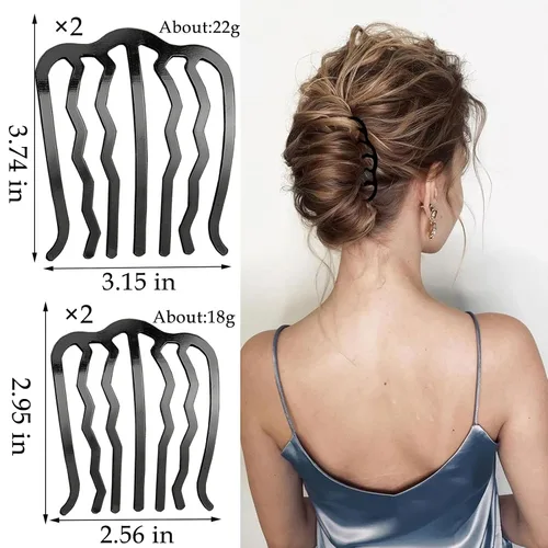 Vista 2 de 12 bandas para el cabello para mujer, accesorios para el cabello (negro)