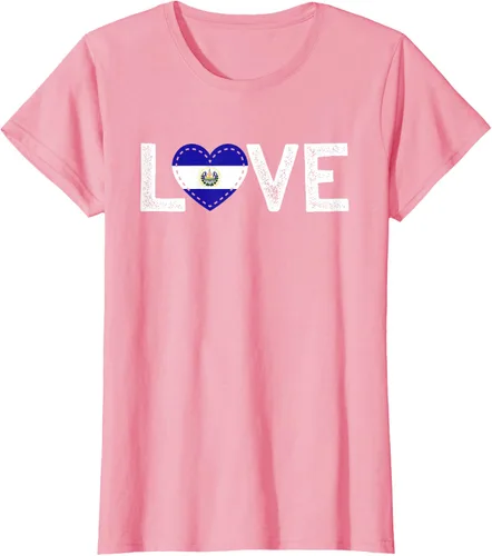 Vista 13 de Camiseta de regalo con la bandera de El Salvador LOVE, Negro, S