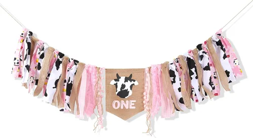 Vista 5 de Banner para silla alta de Cowgirl One – Decoración de cumpleaños de fiesta de vaquera, pancarta para silla de bebé, fondo de fotos de pastel