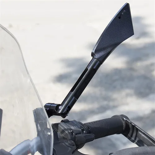 Vista 5 de Espejo retrovisor triangular para motocicleta Yamaha XT660Z XT660 TENERE ABS 2010-2017, espejo retrovisor lateral de aluminio CNC, lente Negro