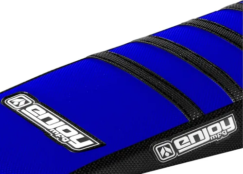 Vista 2 de Enjoy Mfg Funda de asiento compatible con Yamaha 2002-2021 YZ125 YZ250 YZ 125 YZ 250 - Lados negros/Parte superior azul/varillas negras #67