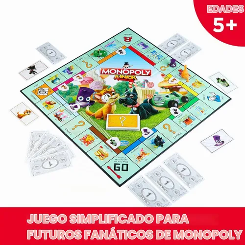Vista 2 de Monopoly Junior - Juego de mesa para 4 jugadores, a partir de 5 años (exclusivo de Amazon)