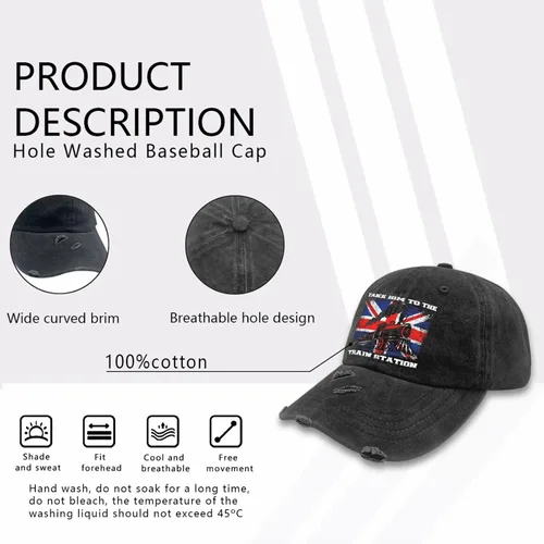 Vista 7 de Hats Take Him to The Train Station Dad Hats, Graphic Hat for Men