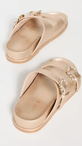 Vista 3 de Stuart Weitzman Sandalias Piper Slide para mujer, Metálico