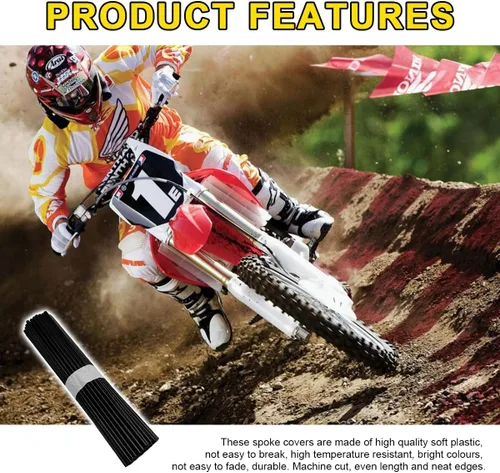 Vista 5 de 72 piezas de cubiertas para radios de bicicleta de tierra, fundas universales para llantas de rueda, decoración y protector de borde de tubo