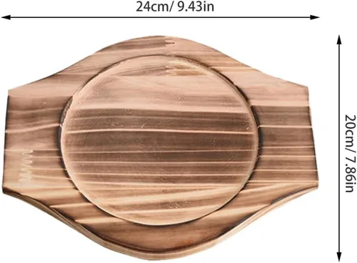 Vista 2 de Dolsot - Cuenco de piedra coreana con base de madera, 2 piezas, cuenco de bibimbap coreano, tapete de madera, olla para olla caliente