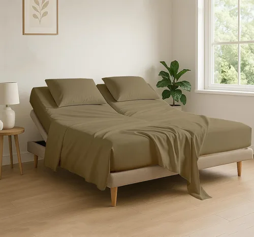 Vista 38 de Cottingon Juego de sábanas cortas de 4 piezas para caravana tamaño Queen, 100% algodón egipcio de fibra extra larga premium, juego de sábanas suaves