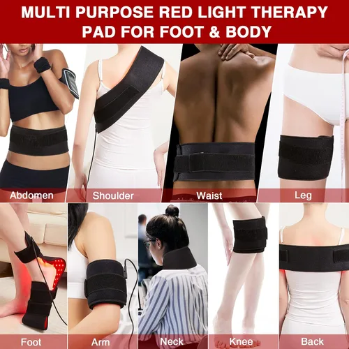 Vista 6 de Terapia de luz roja LED para pies y cuerpo, CAMECO 640 nm, 660 nm y 880 nm, cinturón de terapia de luz infrarroja para dolor de pies y neuropatía
