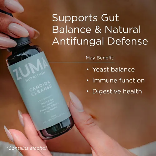 Vista 2 de Zuma Nutrition Candida Cleanse Tonic - Candida Support & Candida Cleanse Detox con uva Oregon, sello de oro y equinácea - Suplemento herbario