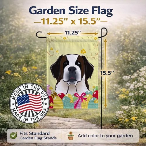 Vista 262 de Caroline's Treasures BB1923GF Bandera decorativa para jardín con diseño de Border Collie, para caza de huevos de Pascua, para jardín, jardín, patio
