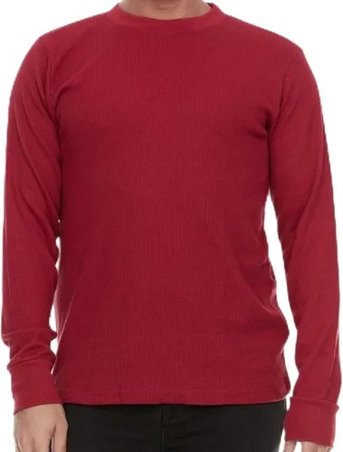Vista 8 de JMR Camisa Térmica de Punto Gofre Pesado para Hombre - 100% Algodón Manga Larga - Usar como Capa Base o Independiente - Cálida y Transpirable Negro