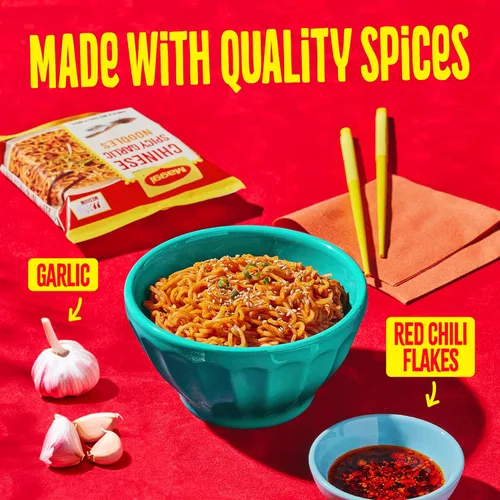 Vista 5 de Maggi Paquete de 24 fideos de ajo picantes chinos
