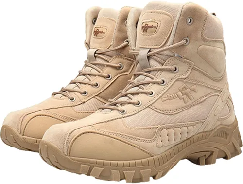 Vista 2 de Botas tácticas militares para hombre, botas de trabajo, botas de desierto, botas duras, botas de senderismo, botas de combate, botas ligeras