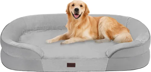 Vista 10 de Dwanton - Cama ortopédica para perros medianos con espuma de gel de memoria, sofá impermeable para perros, cama lavable para mascotas con cojín