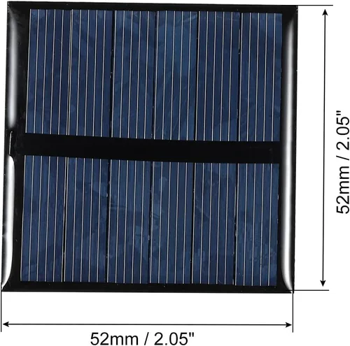 Vista 2 de MECCANIXITY Mini célula de panel solar 3V 125mA 0.375W 2.047 in x 2.047 in para proyecto de energía eléctrica DIY paquete de 10