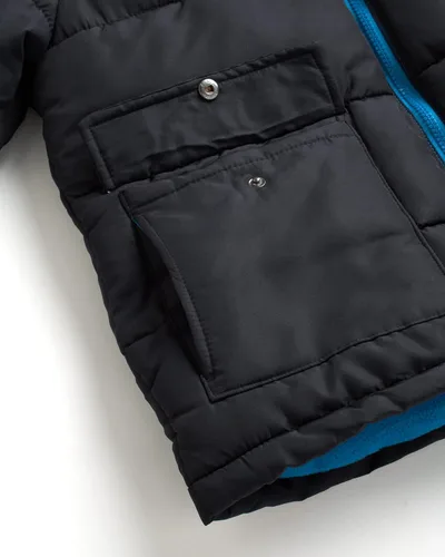 Vista 4 de Perry Ellis Abrigo de invierno para niños - Abrigo rompevientos acolchado con burbujas con forro polar Talla 4-20