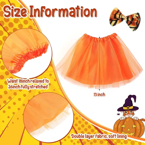 Vista 3 de 2 Sets Animal Kid Costume CheetahTigerPigElephant with Headband Tail Bow Tie Tutu Skirt Nose for Girl Toddler Halloween
