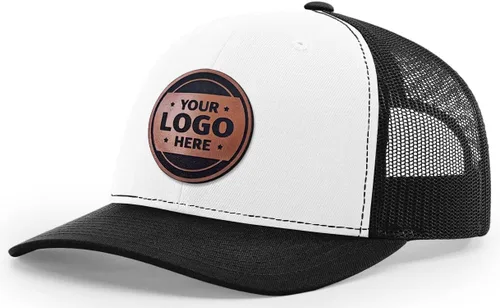 Vista 58 de Sombrero de parche de cuero de camionero personalizado grabado con láser