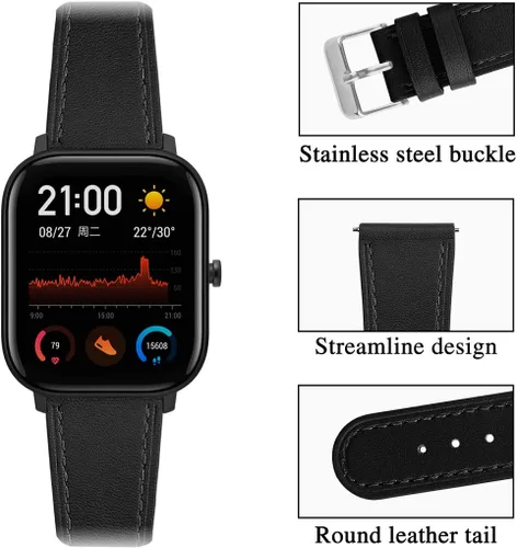 Vista 3 de Correas de reloj de 0.787 in compatibles con Amazfit Active 2/GTR Mini/Bip 3 Pro/Bip U Pro, S Lite/GTS 4 4mini 2 2e 2 Mini, correa de repuesto