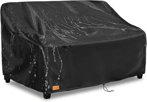 Vista 10 de Juego de fundas para muebles de patio de 3 piezas, 2 fundas para sillas de patio de 33 pulgadas y 1 funda de sofá de 3 plazas de 79 pulgadas