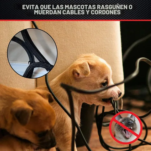 Vista 3 de RED WOLF Funda de Cable de Alambre Trenzado Dividida Manga de Cableado de 10 Pies - 1/2" Flexible Autoenvolvente para Gestión de Cables
