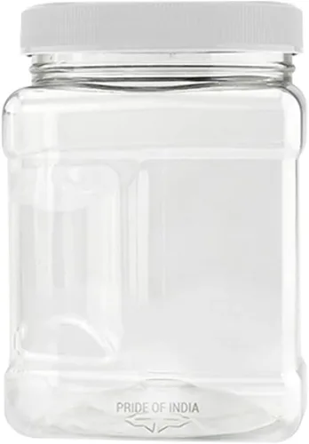 Vista 9 de Pride Of India Tarro cuadrado de plástico PET transparente de grado alimenticio con tapa, capacidad de almacenamiento de 16 onzas líquidas, 2-3