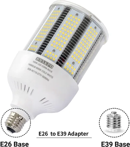 Vista 5 de BMXKPO - Bombilla LED de mazorca de maíz de 100 W, luz diurna de 5000 K, base E26/E39, paquete de 2 Reemplazo 400 vatios halogenuros metálicos HPS