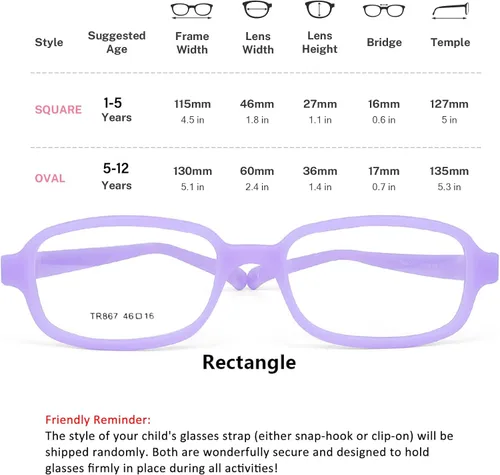 Vista 6 de AQWANO Children Optical Glasses Frame tr90 Flexible Bendable One-piece Safe Eyeglasses Girls Boy