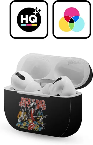 Vista 2 de Head Case Designs Calcomanía de vinilo con licencia oficial de The Rolling Stones Band Art compatible con Apple AirPods Pro