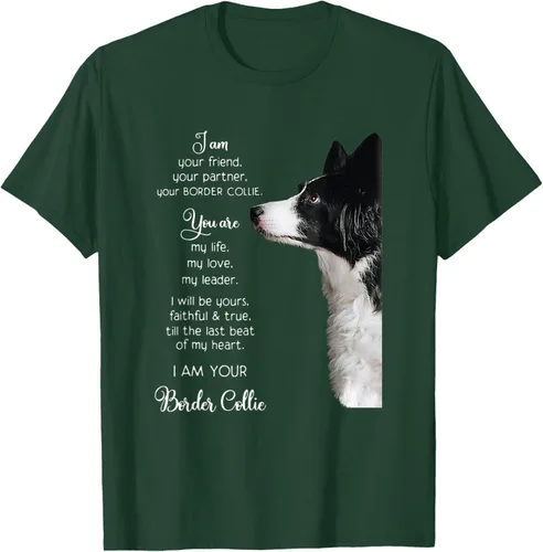 Vista 49 de Funny I Am Your Friend Your Partner Your Border Collie - Camiseta de regalo, Negro, S