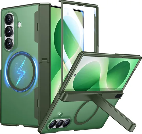 Vista 19 de SPIDERCASE Funda para Samsung Galaxy Z Fold 8, protector de pantalla integrado, protección de bisagra, función atril, funda protectora de cuerpo