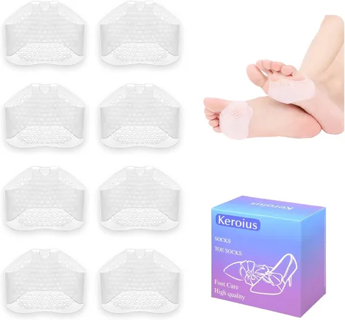 Vista 8 de Almohadillas metatarsianas para mujeres y hombres, paquete de 8 cojines para aliviar el dolor de pies, almohadillas de panal para el neuroma