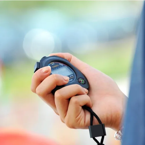 Vista 4 de ABOOFAN Cronómetro electrónico multifunción con pantalla LCD, temporizador de entrenamiento portátil ligero para carreras, correr, natación