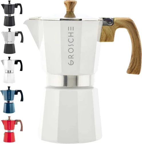 Vista 21 de GROSCHE Milano - Cafetera Moka para estufa, olla de expreso para 3 tazas de café, 5 oz, color negro - Cafetera cubana para estufa, cafetera Moka