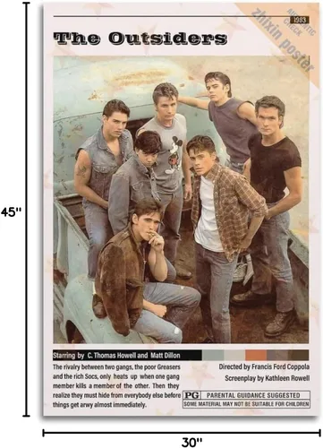Vista 6 de DOKTor Pósteres estéticos de película The Outsiders, pintura decorativa, lienzo, pósteres de pared e impresión artística moderna para decoración