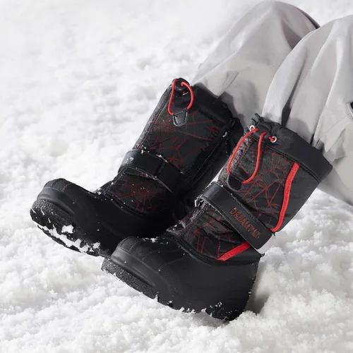 Vista 5 de DREAM PAIRS Botas de nieve de invierno impermeables de media pantorrilla para niños y niñas