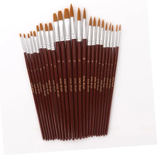 Vista 3 de EXCEART Juego de 12 piezas de cepillos para el cabello, suministros de limpieza, juego de pinceles de pintura al óleo, pinceles de pintura, pincel