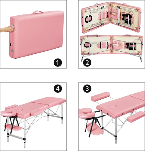 Vista 8 de Yaheetech Mesa de masaje portátil de 84 pulgadas Cama plegable de pestañas