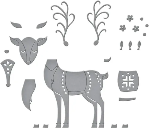 Vista 5 de Troqueles de metal de ciervo de Navidad para hacer tarjetas, plantillas cortadas para álbumes de recortes, álbum de fotos, papel decorativo