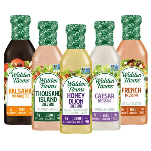 Vista 24 de Walden Farms Vinagreta balsámica de pera y blanca, sin calorías, sin gluten, baja en carbohidratos, apta para dieta cetogénica, vegana, sin azúcar