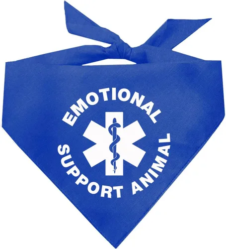 Vista 17 de Bandana para perro de apoyo emocional 100% algodón triángulo ajustable perro de servicio animal de trabajo asistencia negro, XS (209)