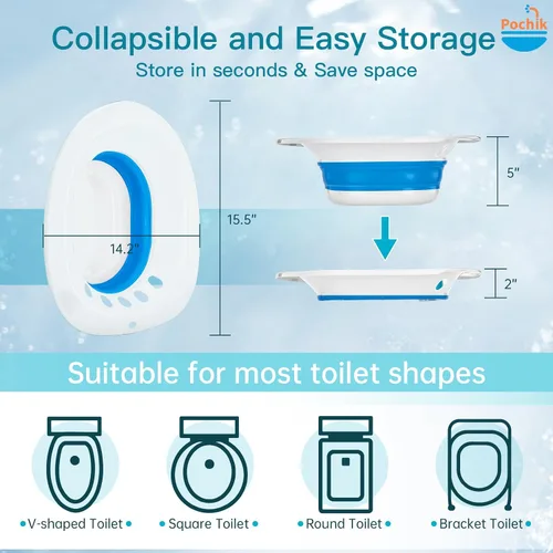 Vista 4 de Pochik Baño de Asiento Eléctrico, Baño de Asiento para Asiento de Inodoro, Esenciales Posparto, Hemorroides y Baño Posparto para Remojo, Kit de Baño