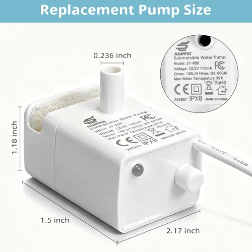 Vista 3 de JY-830 Bomba de agua sumergible universal para fuentes de mascotas (apagado automático cuando no hay agua)