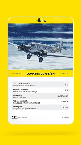 Vista 6 de Kit de construcción de modelo de avión Heller Junkers JU 52/3M