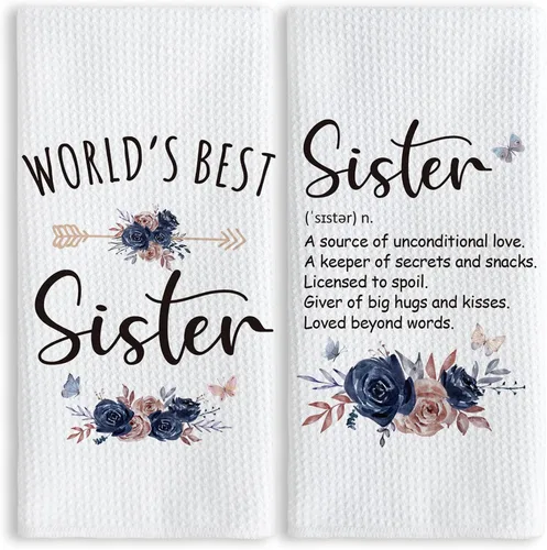 Vista 12 de TNUW Best Grandma - Toallas de cocina de 16 x 24 pulgadas, la mejor flor de Abuela del mundo, suave y absorbente, toalla de cocina, toallas de mano