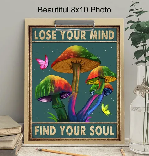 Vista 4 de Póster de Lose Your Mind Find Your Soul - Decoración psicodélica de habitación - Decoración psicodélica de habitación - Obra de arte hippie