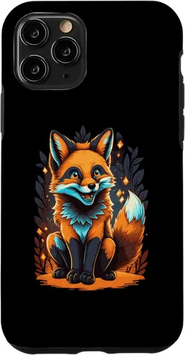 Vista 10 de iPhone 15 Artistic Fox Ilustración Lindo Anime Fox Case