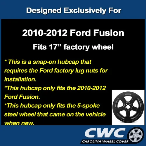 Vista 4 de Tapacubos de réplica premium, repuesto para Ford Fusion 2010-2012, cubierta de rueda de 17 pulgadas (1 unidad)